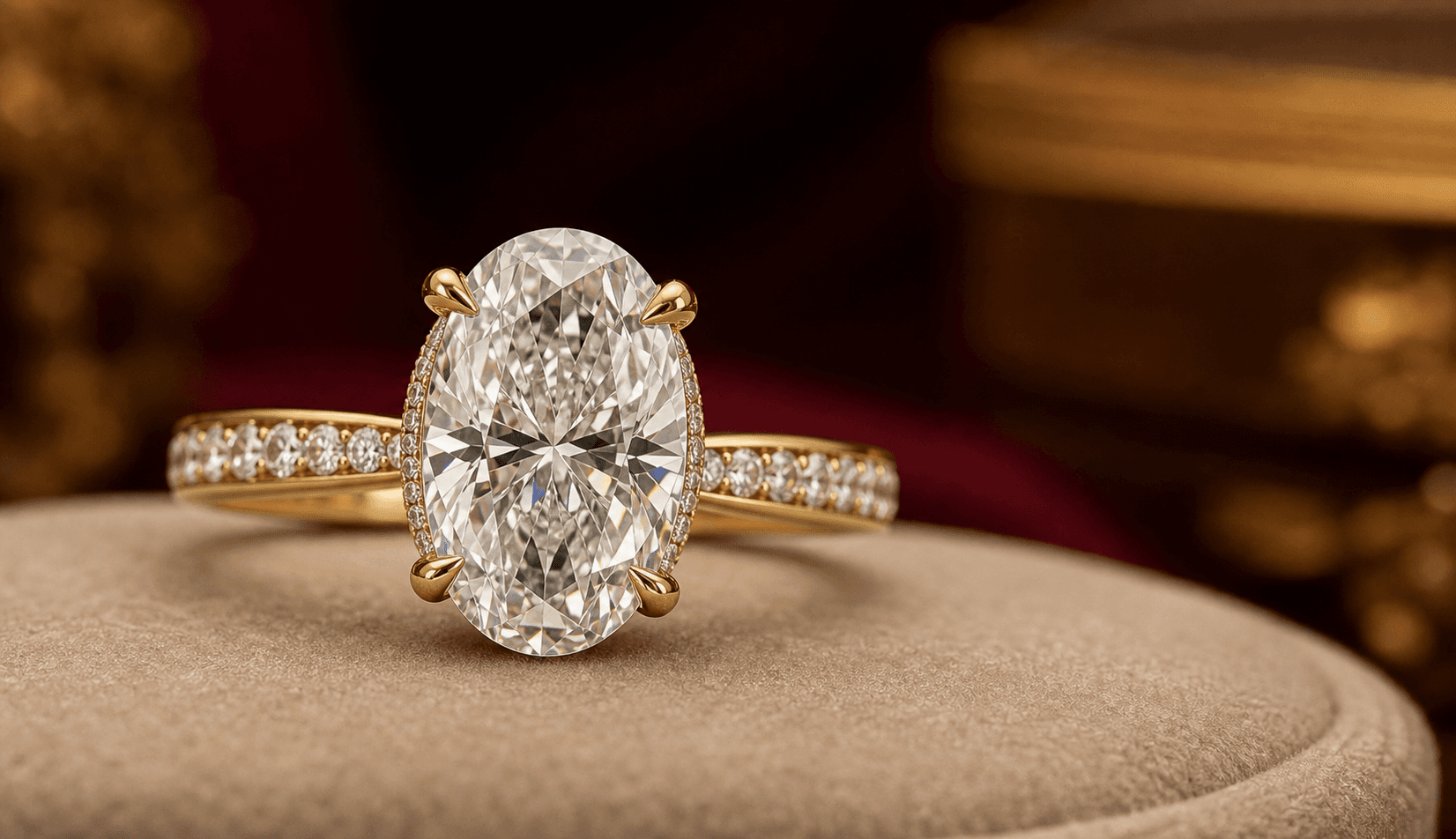 Realistic oval diamond engagement ring designed with Leyloon